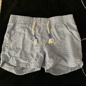 Girls Navy and White Striped Shorts